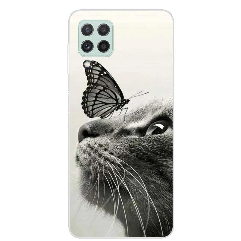 Чехол для Samsung Galaxy M22 M32 4G, задняя крышка для телефона Samsung M22, мягкий чехол для Samsung M32 4G M 22 32, черный чехол из ТПУ 6,4 дюйма