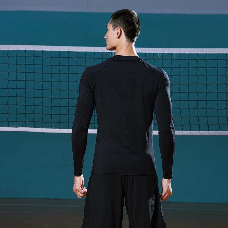 Mizuno Быстросохнущая облегающая дышащая удобная универсальная рубашка для бадминтона с длинным рукавом унисекс топы черного цвета P2CC16Z109