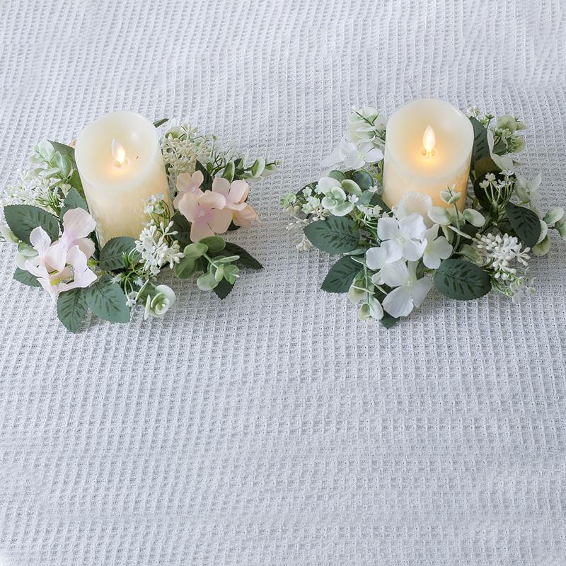 25 см Центральное украшение стола, подсвечник, шелковый венок из искусственных цветов, искусственная гирлянда из гортензии