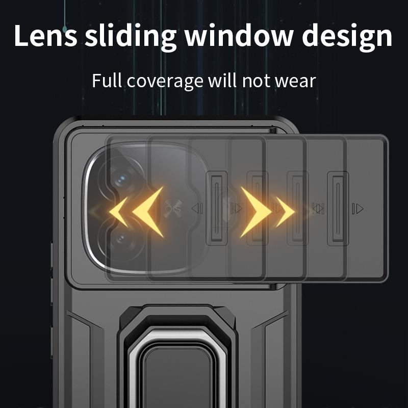 Чехол для объектива камеры Slide для VIVO IQOO Z9 Turbo, противоударный защитный держатель, задний чехол для Vivo V30 Pro S18 iQOO Z9X, чехол для телефона