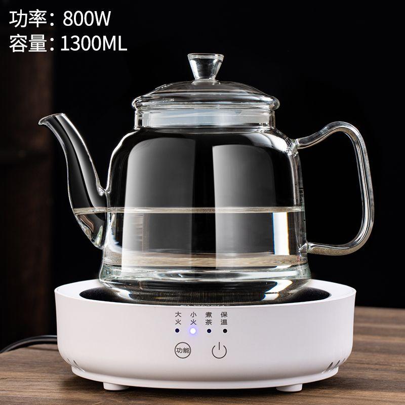Стеклянный чайник для электрической гончарной печи 220 В, бытовая, высокотемпературная стойкость и взрывозащищенность, прозрачные отдельные кастрюли