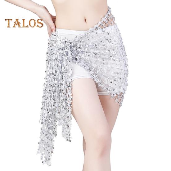Шарф для танца живота, юбка-халат с пайетками, мини-юбка с вырезом, пояс для восточного индийского танца, карнавальный костюм, аксессуар для выступлений