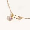 Ожерелье Love из титановой стали, легкое, роскошное, простое, с розовым сердечком и цирконием, цепочка на ключицу