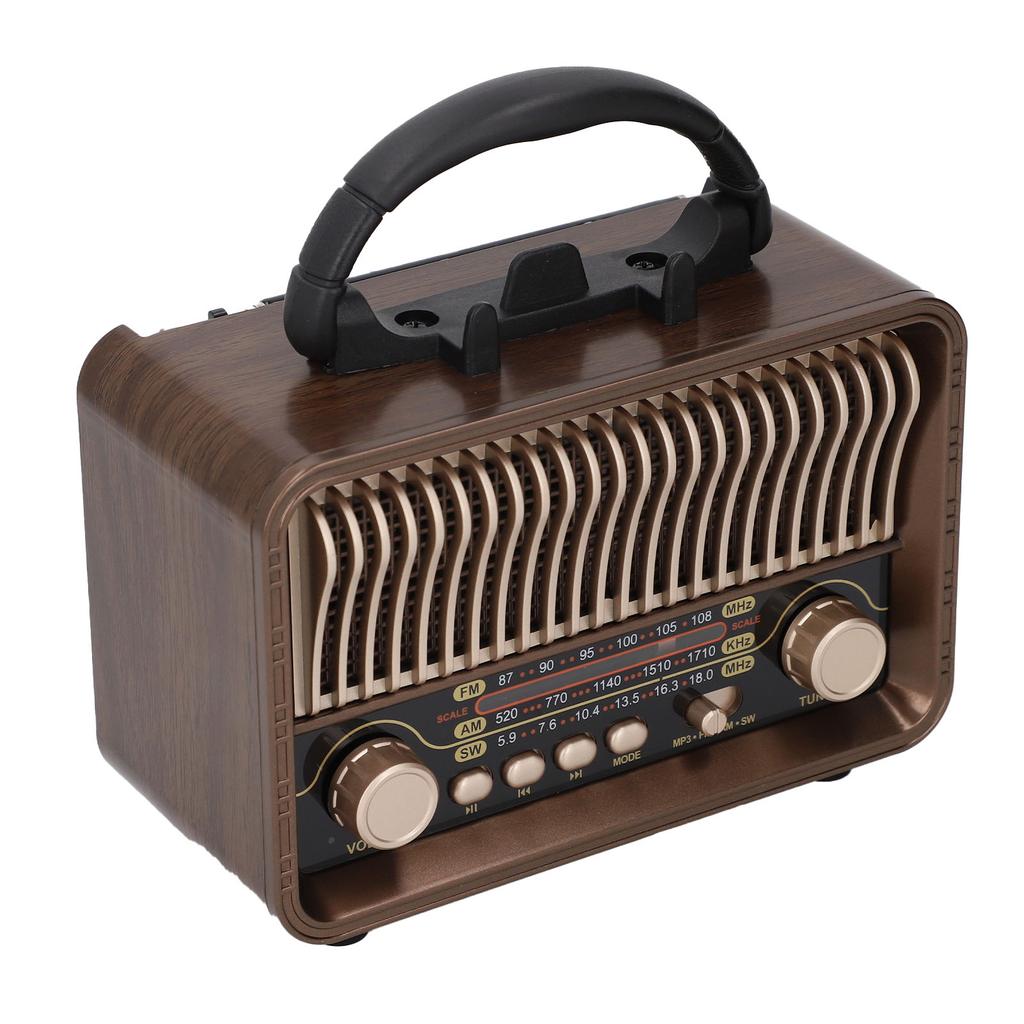 Retro Vintage Radio Portable AM FM SW Radio Bluetooth 5.4 1200mAh Battery with Antenna Type C AUX USB Port