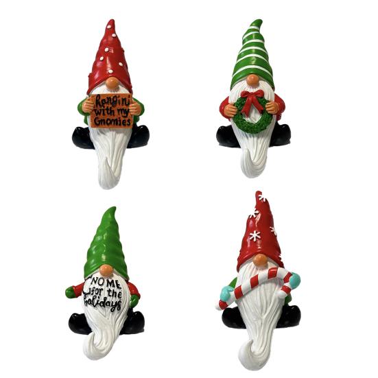 Christmas Gnome Figurine Cartoon Sitting Faceless Dwarf Resin Statue Sculpture Home Office Desktop Decoration Ornament