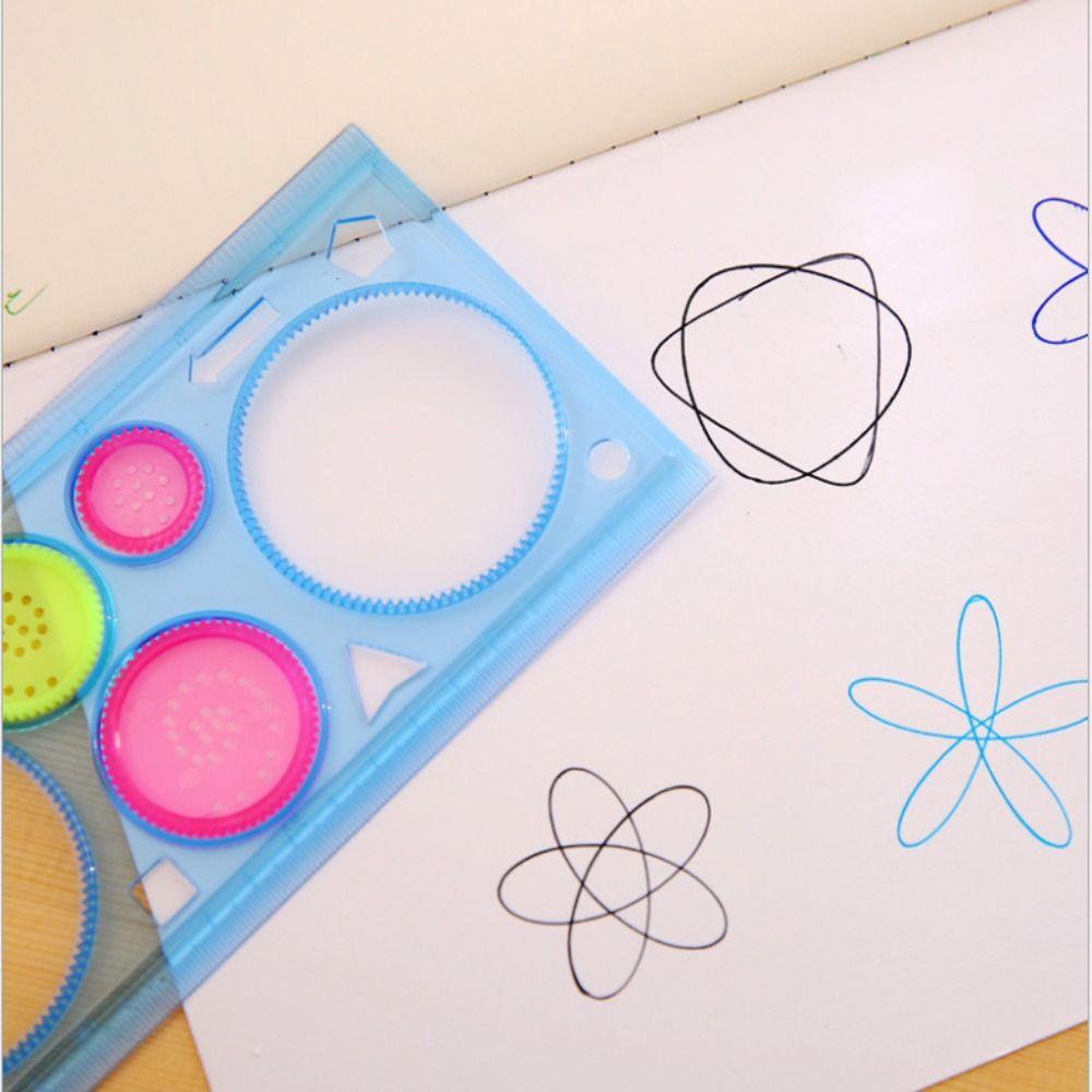 1 pc Spirograph Metric Ruler Multifunctional School Supplies Cartoon Measuring Too Student