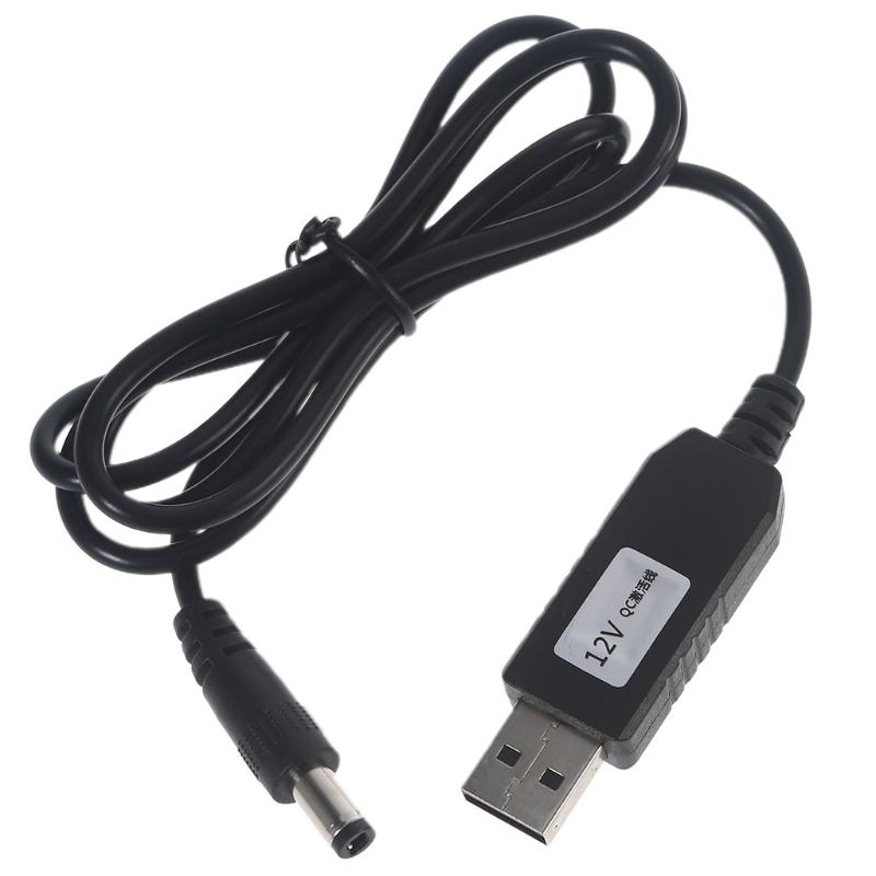 Кабель-преобразователь Step Up USB QC3.0 на 12В 5.5x2.1мм Хорошая совместимость для WiFi-роутера, светодиодов Легкий, прочный