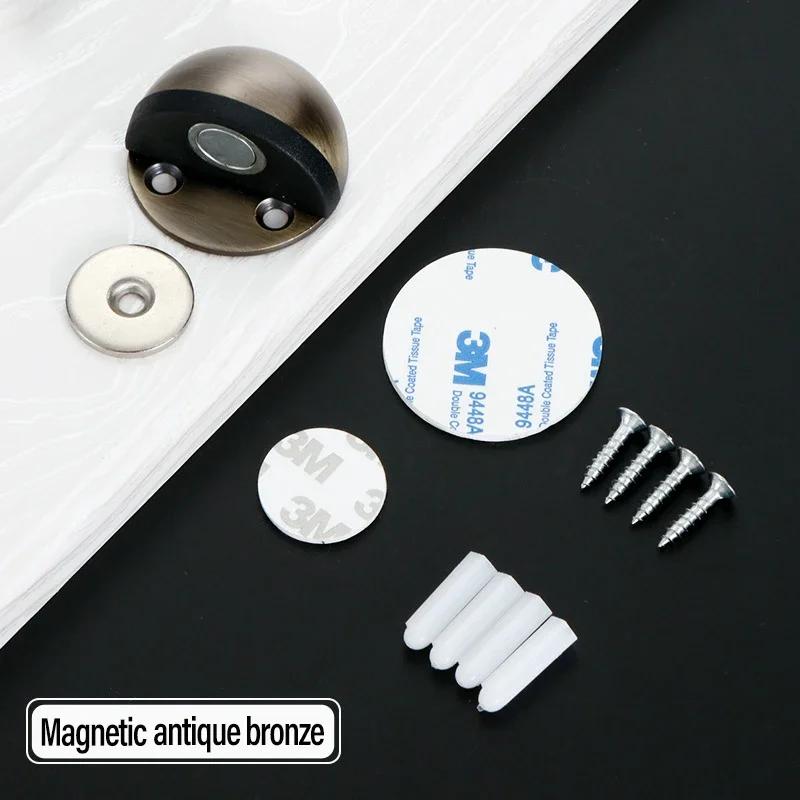 Двойной магнитный дверной стопор из нержавеющей стали, фиксатор без гвоздей, настенный протектор, бампер, клиновой упор, напольный держатель дверных стопоров, фурнитура