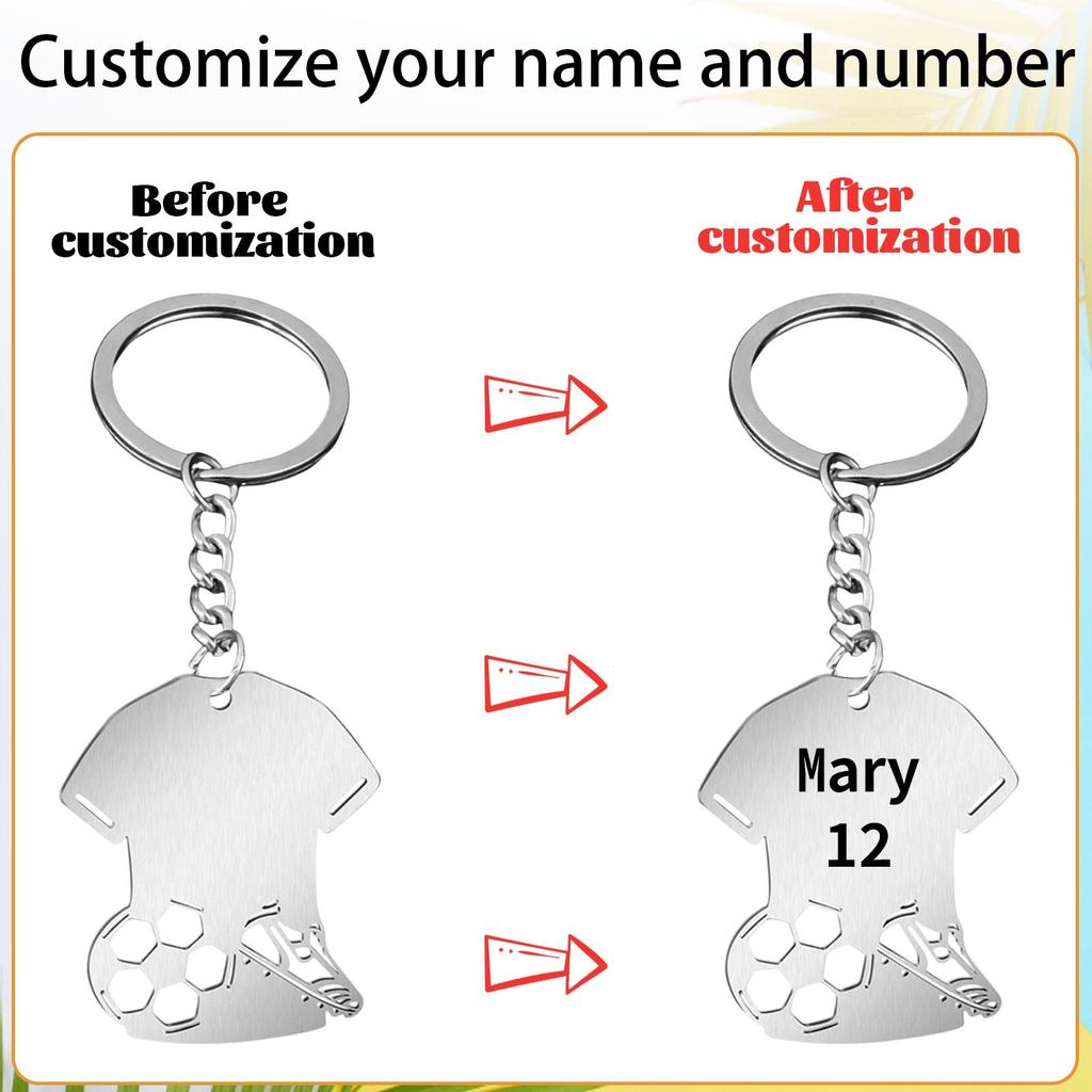Personalized Name Number Keychain Custom Stainless Steel Keychain