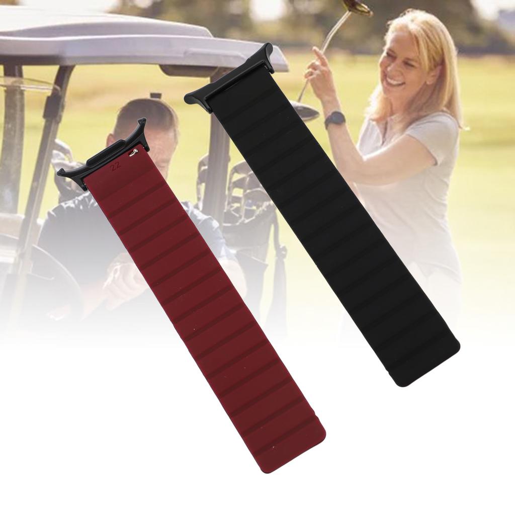 Magnetic Watch Band for Galaxy Watch 7 Ultra 47mm Water Resistant Soft Silicone Adjustable Replaceme