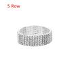 1-10 Rows Fashion Woman Jewelry Elastic Bangle Crystal Rhinestone Wristband Stretch Bracelet
