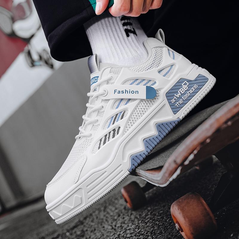 Повседневная обувь для студентов, четыре сезона, новая дышащая обувь на мягкой подошве, нескользящая, мужская, для ходьбы на открытом воздухе, модная спортивная обувь на плоской подошве