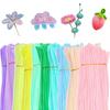 500/1000 Pcs Pastel Macaron Pipe Cleaners Chenille Stems 11.8 Inch Bulk Pipe Cleaner Flower Assorted Fuzzy Sticks for DIY