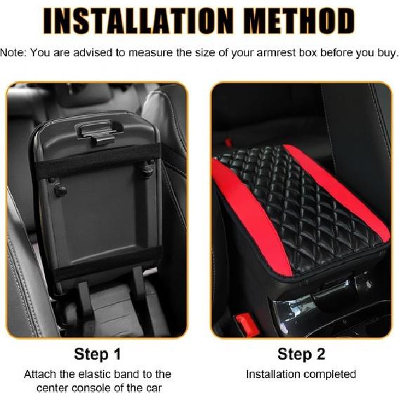 2x Car Leather Armrest Pad Cover Protector Center Console Box Cushion Universal