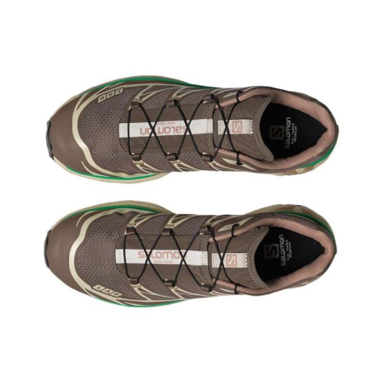 SALOMON Кроссовки унисекс XT-6 Mindful - Сокол Ярко-зеленый Коричневый Миндальное молоко L47312000