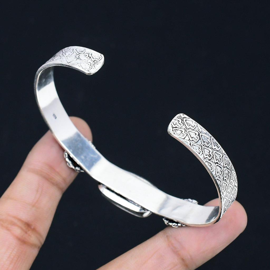 Sisters Day Sale 925 Silver Radiant Scolecite Stone Engagement Birthday Bangle