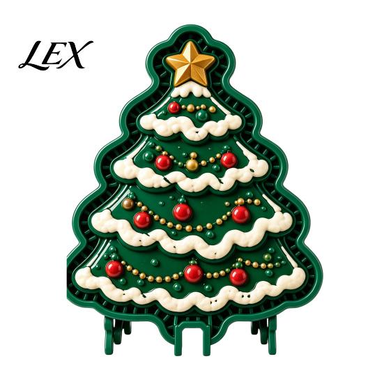 Interactive Baking Tools Christmas Cookie Cutter, Push Type Integrated Mold, Plastic Tree Pastry Molds Clay Decorating Tool for Holiday Kitchen