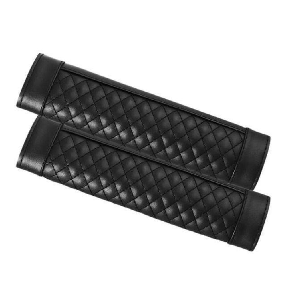 2PCS PU Leather Safety Belt Shoulder Cover Breathable Padding Universal Car Shoulder Pads Black Beige Grey Brown