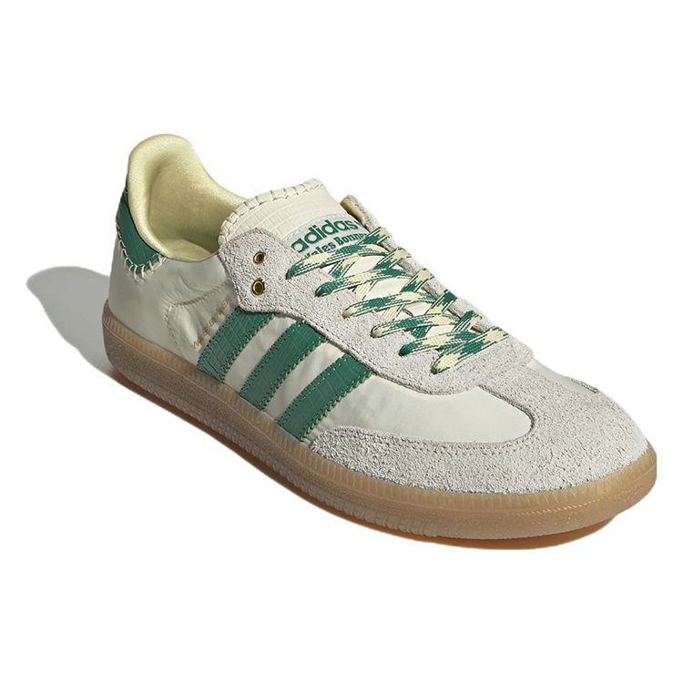 Кроссовки Wales Bonner x adidas Samba Кремово-белые с ярко-зеленым, унисекс, Easy-Yellow GY4344