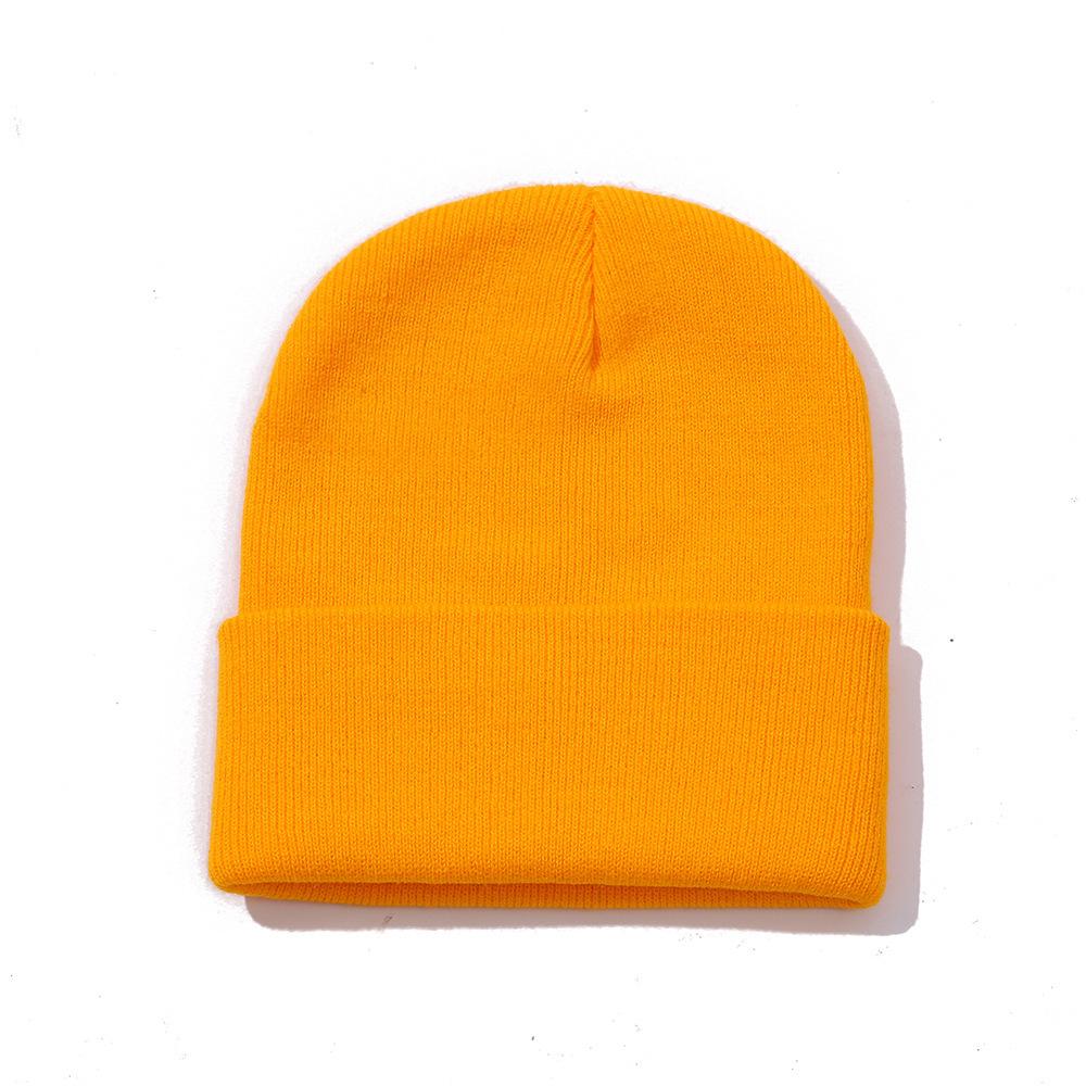 Doudou hat autumn and winter thermal hat solid color light plate double layer knitted cold hat wool fluorescent hat street