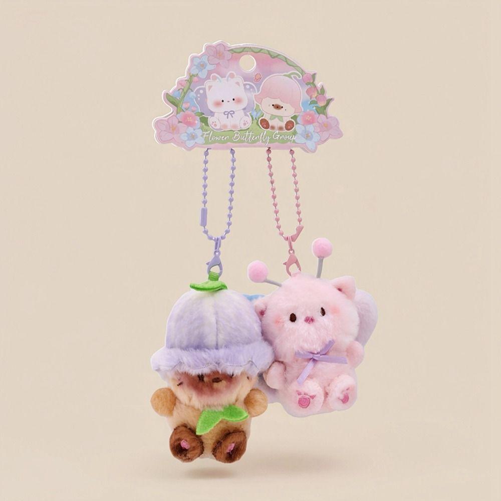 Bag Charms Magnetic Couple Pendant Bee Rabbit Plush Keychains Flower Fairy Keychains Backpack