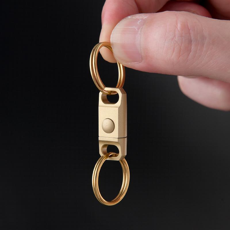 NEW Brasss Quick Release Keyring EDC Connecting Buckle Double Headed Quick Pull Buckle 360 Rotating Buckle Mountaineering Buckle