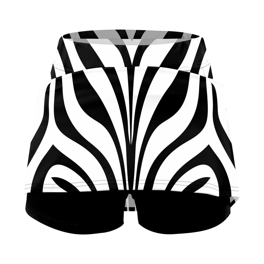 Women's Stretch Yoga Pants Vintage Floral Print Sports Shorts Lightweight High Waisted Skirt