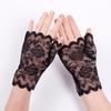 Lace Rose Flower Mesh Mittens Half Finger Performance Gloves New Sunscreen Gloves Sexy