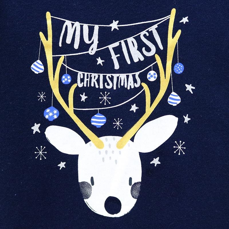 Комплект хлопковой одежды для новорожденных мальчиков и девочек, комбинезон, брюки, 2 шт./компл., спортивная одежда, комбинезон на кнопках, теплая рождественская одежда из двух предметов