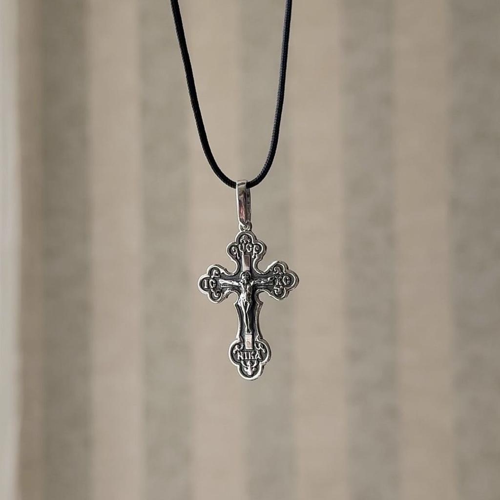 Серебряный крестик без камней (2156659)