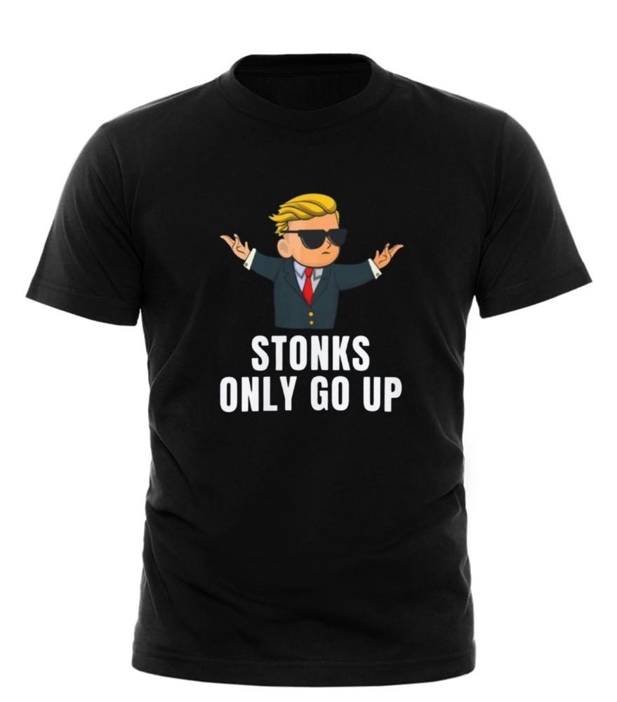 Смешная футболка для фондового рынка Stonks Only Go Up Инвестор Уолл-стрит Футболка S4XL Унисекс