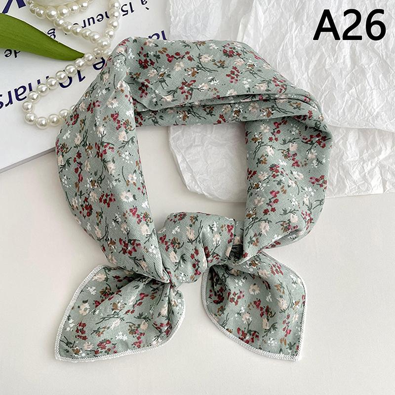 56Cm Ladies Headband Cotton Linen Square Scarf Korean College Girls Elegant Neck Scarves Sun Protection Headscarf