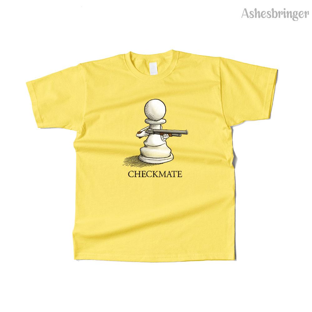 Mens Cotton Checkmate Graphic Chess Funny T Shirt Street Casual Style Tee for Men and Women