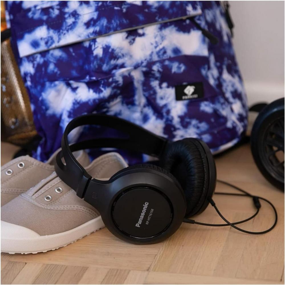 Panasonic Легкие накладные проводные наушники с микрофоном Sound Xbs с длинным шнуром и разъемом 3,5 мм для мобильного телефона ноутбука Rp Ht161m черные 