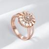 Кольцо для невесты с кристаллами цвета розового золота в виде цветка, женское, полностью блестящее, с натуральным цирконом, аксессуары, повседневные изысканные украшения, подарок