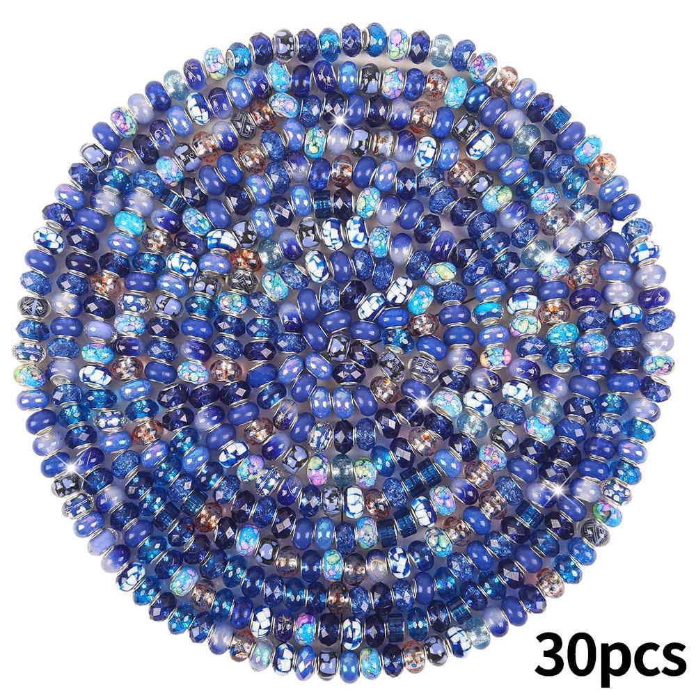 30/50/100 смоляных бусин европейского стиля с крупным отверстием, разделительные бусины для изготовления ювелирных изделий, различные россыпные и цветные европейские крупные бусины