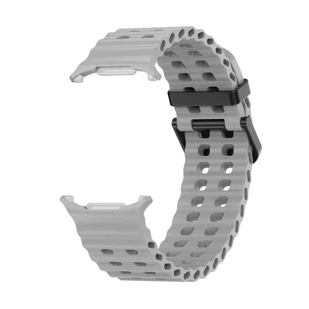 НОВЫЙ Морской Силиконовый Ремешок Для Samsung watch 7 ultra 47мм Браслет Без Зазоров Спортивный Двухцветный Ремешок для Galaxy ultra ремешки