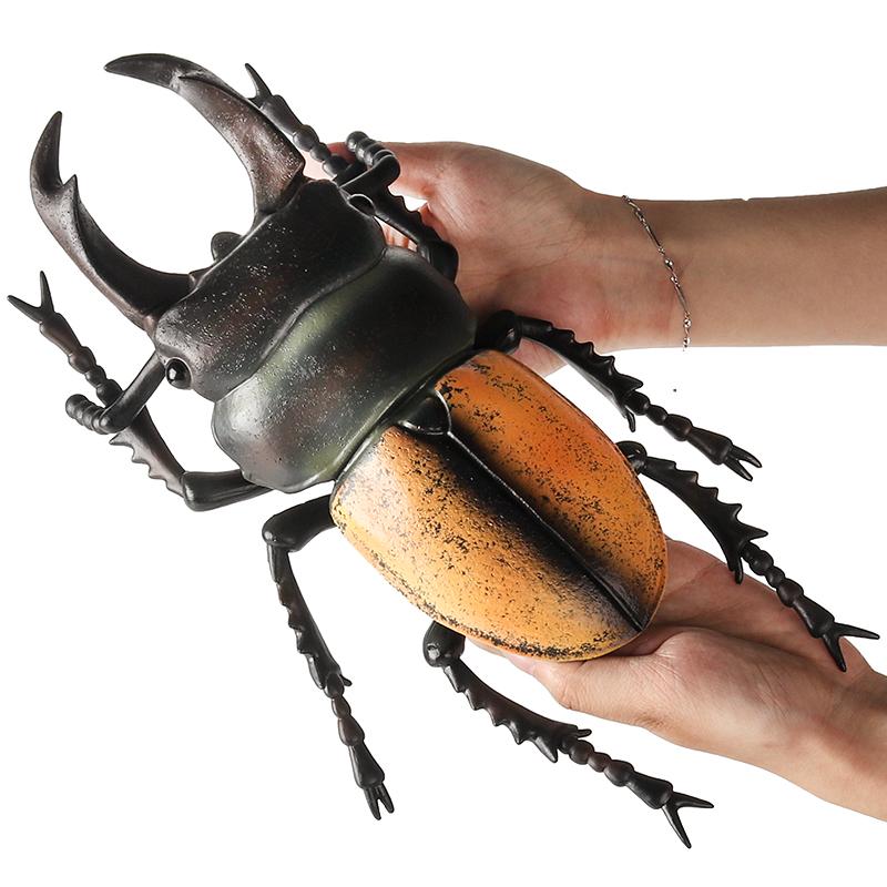 Oenux Big Size Insect Model Coleoptera Lucanidae Beetle Dynastes Hercules Action Figures Figurine Educational Kids Safe Toy