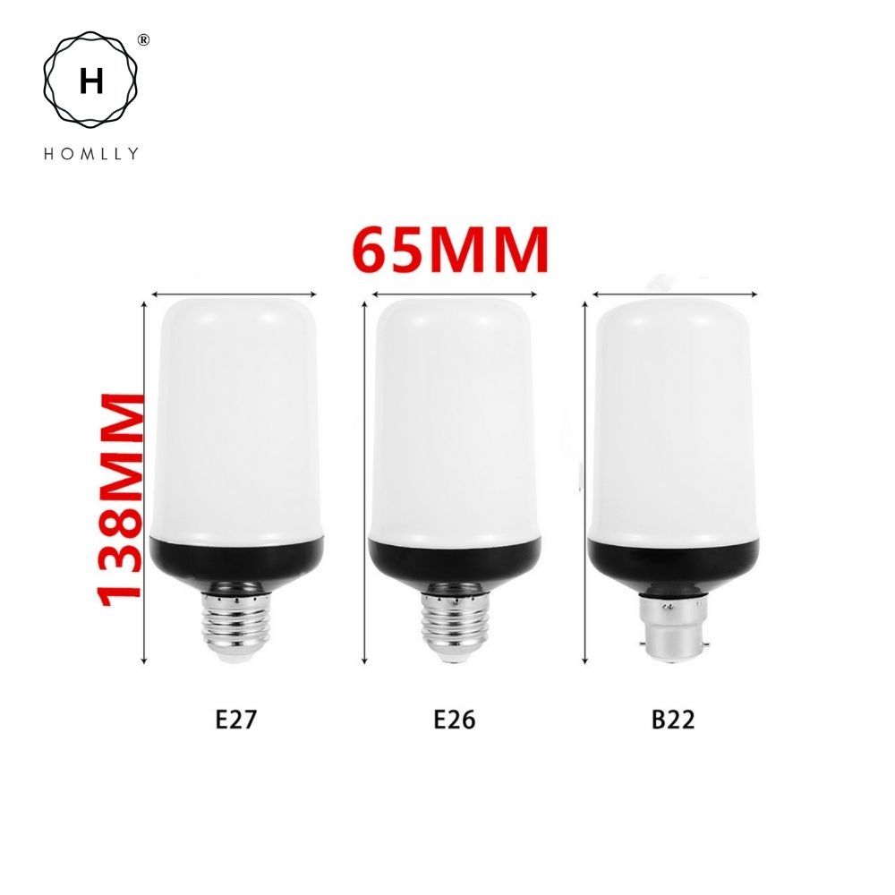 Homlly LED  Fire Flame Light Bulb (4 Modes Flickering) (X3PCS)