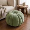 Pumpkin Stool Multi Functional Pumpkin Ottoman Velvet Ottoman Cushioned Home Furniture Space Saving for Living Room, Bedroom