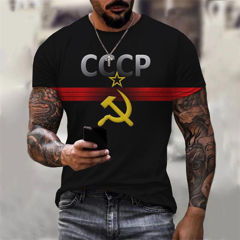 Летние футболки Россия СССР Советский Союз 3D-принт Мужские Женские Футболка с коротким рукавом Харадзюку Y2k Футболка
