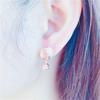 Purple Gold Fashion Foreign Style Personalized Fashion Rose Gold Plated Hollow Striped Love Earrings