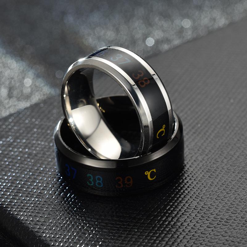 Stainless Steel Smart Temperature-Sensitive Couple Ring with Temperature Display