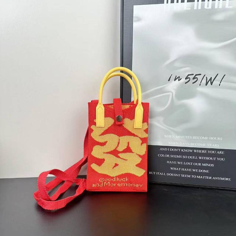 Новая праздничная вязаная сумка для мобильного телефона Новая серия 2 Fa Cai персонализированная универсальная сумка-мессенджер сумка высокого класса