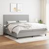 3141641 vidaXL Divan Bed with Mattress Light Grey 200x200cm Fabric