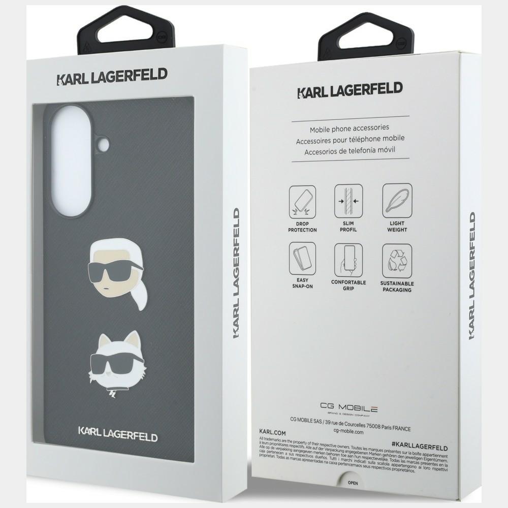 Karl Lagerfeld Case with Karl&Choupette Heads Pins&Logo for Samsung Galaxy A57 5G Black