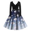 Women's Halloween Printed Long Maxi Dress for Costume Party