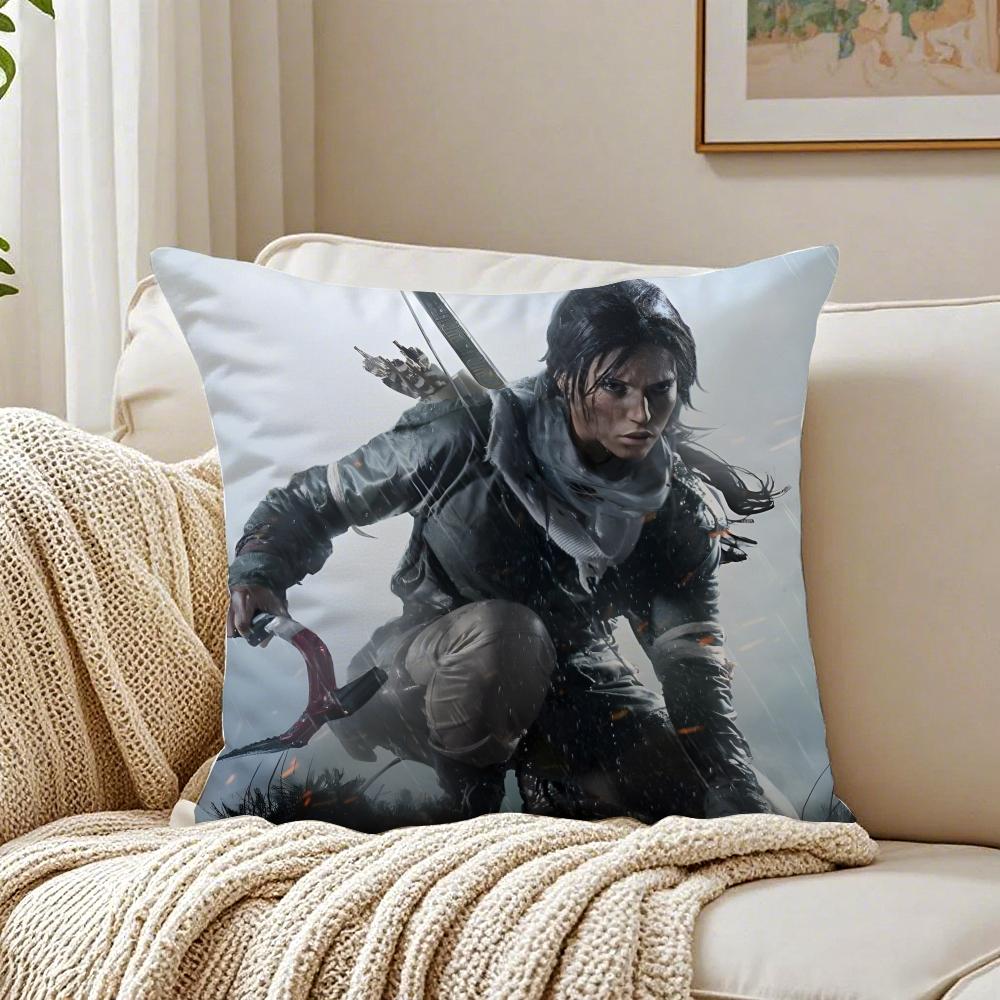 game adventurous TTomb RRaider Cushion Cover Pillowcase Antidustmite living Room Sofa Decor Cushion Room
