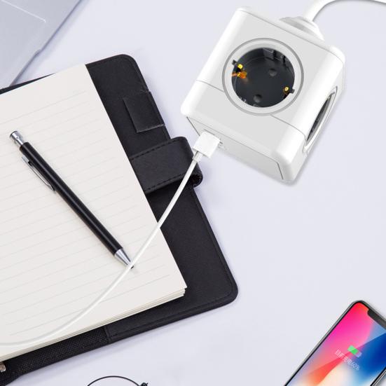 Compact Socket Cube 5 Sockets Wireless Power Strip with Child Safety Short Circuit Overcurrent Fault Current Protection Portable Socket Strip