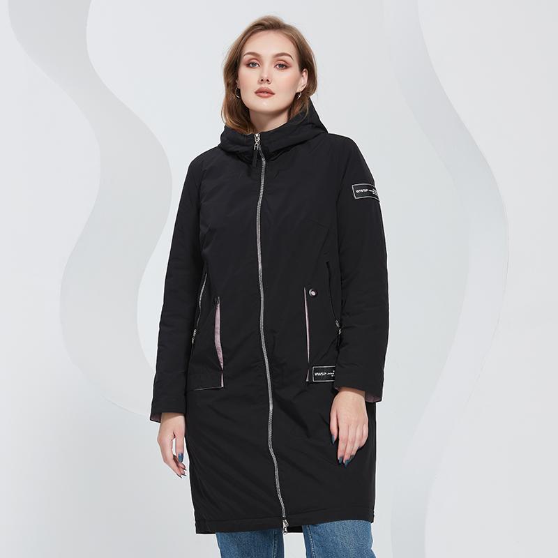 Куртка Астрид, тонкое хлопковое длинное пальто, пальто с капюшоном и молнией с боковым карманом, теплое ветрозащитное повседневное пальто